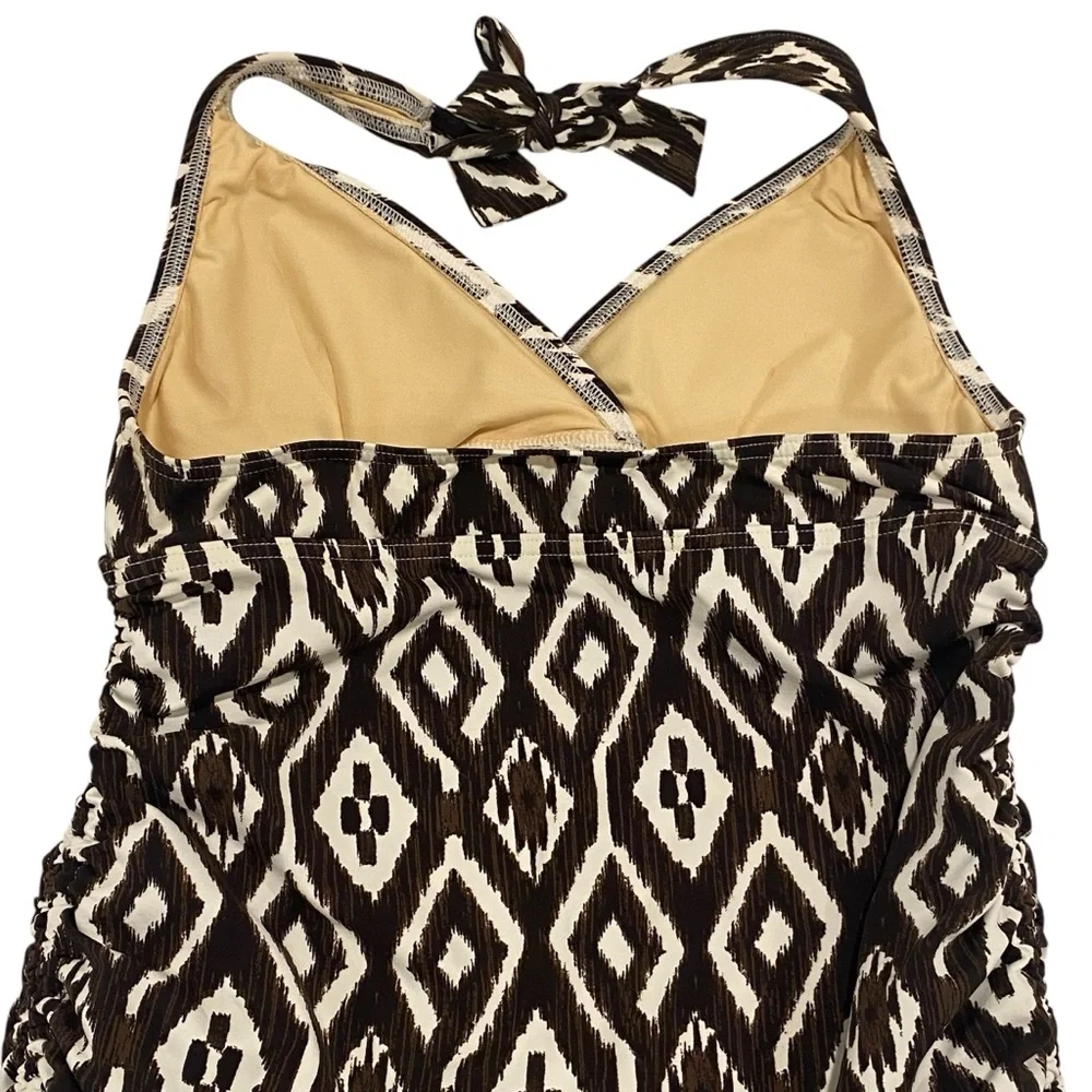 Lands’ End Brown & CreamTankini Top - NWOT - Size 6P